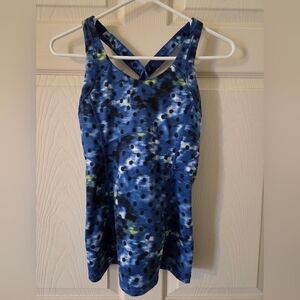 Women's Lululemin Blue and Black Polka Dot Tank Top